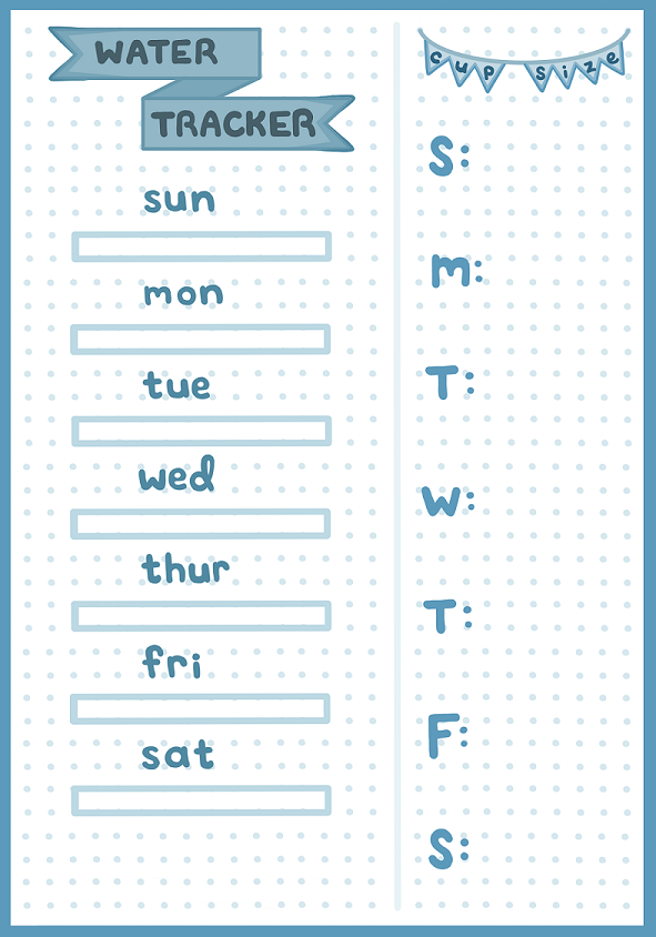 Water Tracker Printable